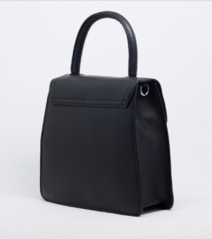 BOLSA 0452.2A83 PRETA DURA FIVELA PRATA QUADRADA SANTA LOLLA
