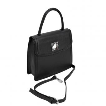BOLSA 0452.2A83 PRETA DURA FIVELA PRATA QUADRADA SANTA LOLLA