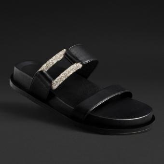 PAPETE 0529.45FB COURO TIRA DUPLA STRASS FEM SANTA LOLLA