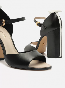 SANDALIA A132620001 SALTO ALTO QUAD COURO LISTRA BRANCA FEM AREZZO