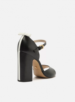 SANDALIA A132620001 SALTO ALTO QUAD COURO LISTRA BRANCA FEM AREZZO