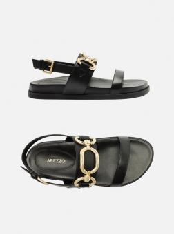 SANDALIA A120160134 COURO FLATFORM C/FIVELA FEM AREZZO