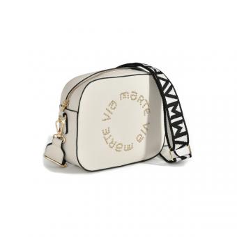 BOLSA B2-513 COURO ESCRITO REDONDO FEM VIA MARTE