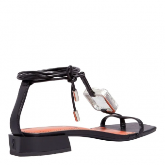 SANDALIA 032F.53DB PEDRA QUADRADA AMARRAÇÃO SALTO BAIXO SANTA LOLLA