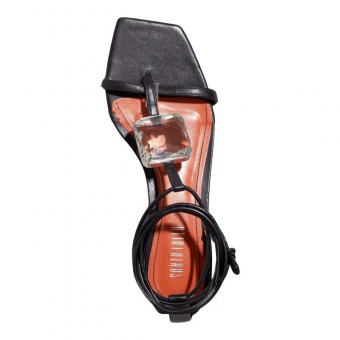 SANDALIA 032F.53DB PEDRA QUADRADA AMARRAÇÃO SALTO BAIXO SANTA LOLLA