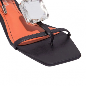 SANDALIA 032F.53DB PEDRA QUADRADA AMARRAÇÃO SALTO BAIXO SANTA LOLLA