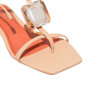 SANDALIA 032F.53DB PEDRA QUADRADA AMARRAÇÃO SALTO BAIXO SANTA LOLLA