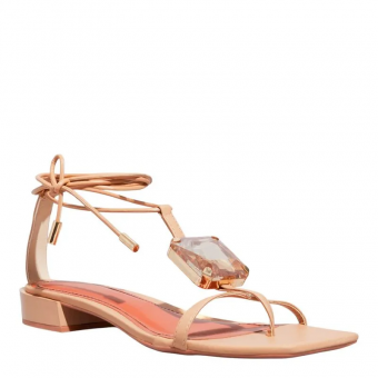 SANDALIA 032F.53DB PEDRA QUADRADA AMARRAÇÃO SALTO BAIXO SANTA LOLLA - Código 119865-3222