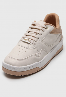 TENIS 0855.4B9A COURO C/CADARÇO NUDE FEM SANTA LOLLA