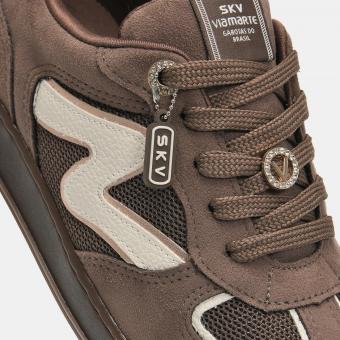 TENIS 362-015-03 CAMURÇA MARROM DETALHE BRANCO VIA MARTE